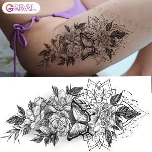 สติกเกอร์สักระดับไฮเอนด์กันน้ำถาวร15วันรอยสักปลอมแบบรอยสักชั่วคราวติดทนนานเส้นสักมหัศจรรย์1เดือน