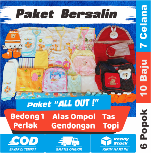 Paket Lahiran Bayi Baru Lahir Komplit - Bedong - Gendongan Bayi - Tas Baby Bahan Katun 100% Hadiah Set Usia 0–3 Bulan