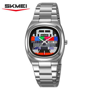 SKMEI Men Fashionable Quartz Watch Waterproof Time Day Date Creative Retro Style for Woman Wristwatches 9375