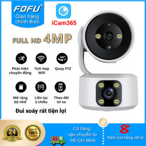 FOFU Camera wifi không dây xoay 360 Kép Hai Mắt Không Góc Chết Full HD 4MPtầm nhìn ban đêm iCam365 Xem trước màn hình ống kính kép độ không