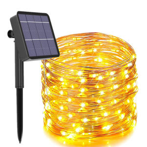 Đèn Dây Năng Lượng Mặt Trời Ngoài Trời Đèn Thần Tiên 32M 300LED 22M 200Leds 12m100led 7M 50Led Đèn Dây Đồng Trang Trí Chống Nước Cho Cây Vườn Giáng Sinh Tiệc Cưới