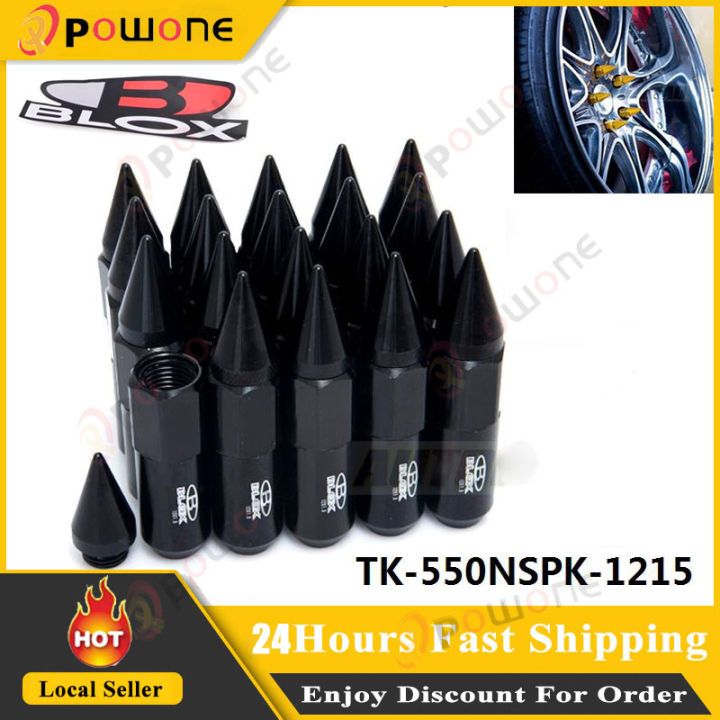 20pcs/set M12×1.5 Blox Bullet Lug Nuts or Spike Bullet Lugnuts (Black