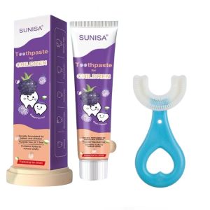 【PrettyFloral】Baby U-Shape Toothbrush Mousse Foam Toothpaste Cup Kids Toothpaste Oral Care Tools