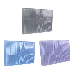 เสื่อทนความร้อนได้ซิลิโคนขนาดใหญ่หน้าจอแท็บเล็ตตัดกันลื่นทรงสี่เหลี่ยมเคาน์เตอร์ห้องครัวอุปกรณ์ครัว