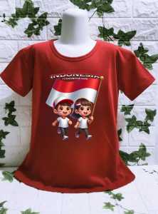 Kaos atasan anak usia 1-12 tahun 17 agustus lengan pendek
