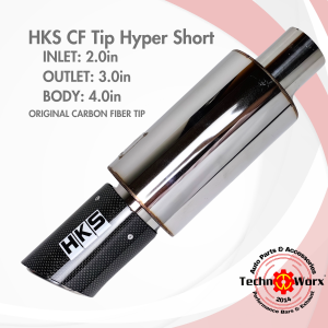 HKS Small Hyper short CF Carbon Fiber Orig Muffler Jasma Can Deep Free flow Japan Stainless greddy
