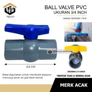 BALL VALVE 1/2 INCH STOP KRAN PENGATUR ALIRAN AIR BAHAN PVC TEBAL MURAH / PENYAMBUNG PARALON