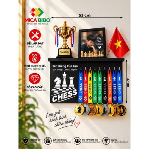 Kệ Treo Huy Chương & Cúp Thể Thao Tùy Chỉnh: Pickleball Cầu Lông Bóng Đá Bơi - Ghi Tên Độc Đáo!