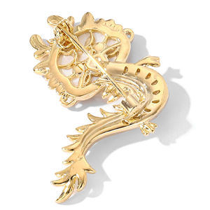 Minwen Cartoon Imitation Dragon Brooch For Women Chinese Zodiac Dragon Pins Cute Animal Badge Birthday Jewelry Gift