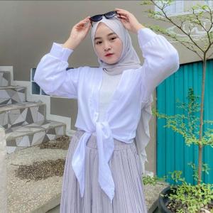 Basic ID Fashion: BISA COD BIG SALE Outer Basic Bella Tangan Balon / Outer Hits Fashion Flowy Hijaber Bahan Badydoll Fit L XL