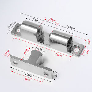 [Chandrae] 43 50 60 70mm tủ đồng cảm ứng hạt khóa tự khóa cửa lò xo kẹp chốt tủ quần áo bền bóng đôi bắt