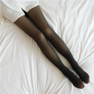 Women Super Elastic Black Slim Pantyhose Tights Winter Fake Pantyhose Elastic Warm Fleece Thick Girls