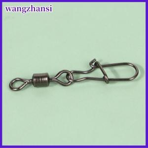 wangzhansi 100 cái hộp thép không gỉ câu cá nối pin 4 #6 #8 #10 #12 # mang cán xoay với Snap fishhook thu hút phụ kiện