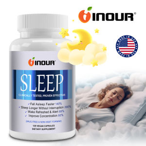 Sleep Aid Vegan Capsules Drug Free Melatonin GABA Valerian Chamomile Relaxation Support