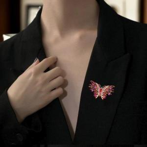 Hmeme Cổ Điển Tinh Tế Sáng Bóng Pha Lê Đầy Màu Sắc Bướm Trâm Thanh Lịch Thời Trang Côn Trùng Pins Của Phụ Nữ Quần Áo Trang Trí Đồ Trang Sức Quà Tặng