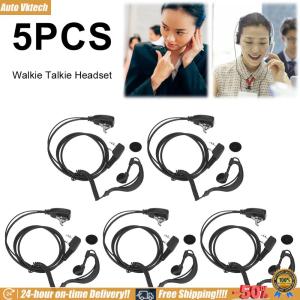 [Vktech]5Pcs 2 Pin Earpiece Security Headset Comfortable Walkie Talkie Earpiece Universal Headset Mic Two Way Radio Accessories