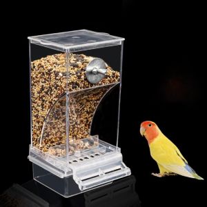 EQUOMT Hanging Transparent Anti Splashing Leak Proof with Perch Food Container Feeder Bowls Bird Cage Accessories Bird Feeders
