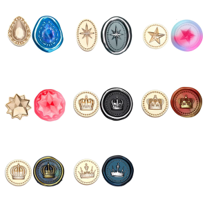 Pendant Series Sealing Waxed Brass Head Crown Wax Seal for Invitation Scrapbooking Decorations