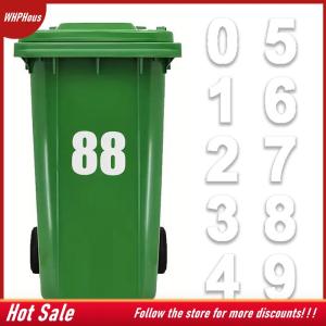 【COD】🔥🔥🔥 Self-Adhesive Trash Can Labels Wheelie Bin Number Sticker Durable Outdoor Label Garage Trash Can Numeber Stickers Weatherproof