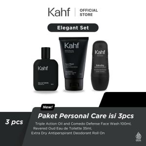 [BUNDLING] KAHF Face Wash + Deodorant + Eau De Toilette Personal Care 3 Pcs | Paket Pria | Sabun Set