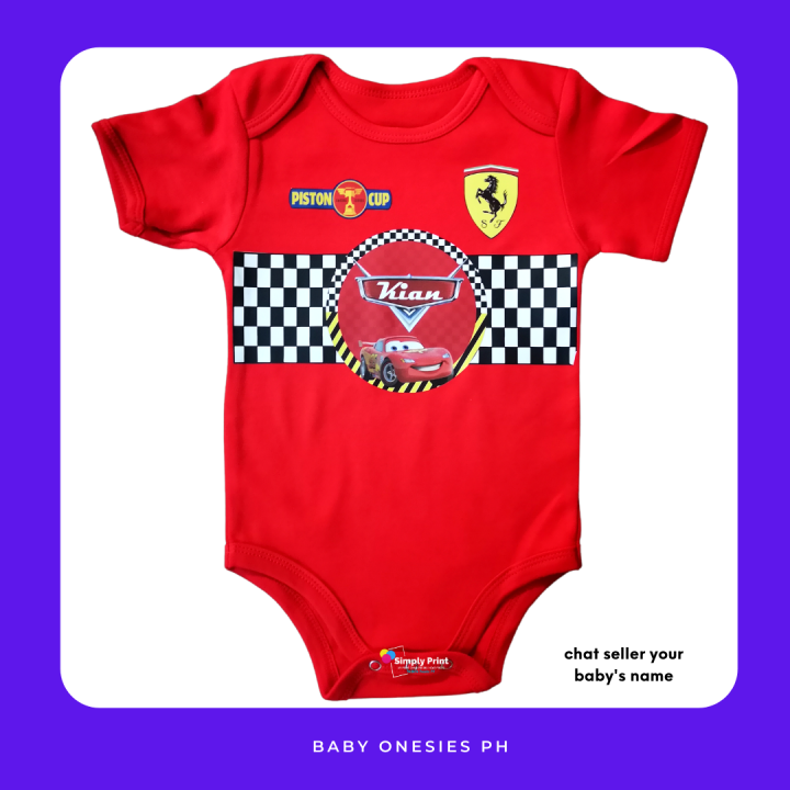 Baby Onesies PH Cars Lightning McQueen Baby Onesie 0-12 months