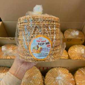 Bánh Kẹp Mè Cốt Dừa Nướng Cẩm Huê Đặc Sản Miền Tây 500g - ăn vặt - ăn vặt tuổi thơ