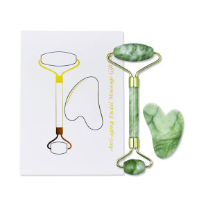 Jade Roller Gua Sha Board Facial Massage Slimming Firming Wrinkles Removal Face Lift Massager Set Beauty Care Tool