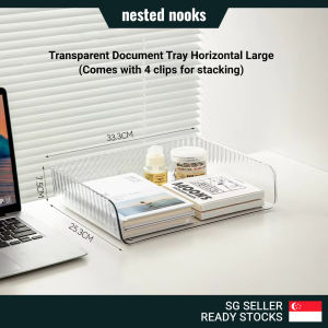Transparent Magazine Books File Holder Stacked A4 Document Stackable A5 Letter Paper Tray Study Office Desktop Storage Organizer