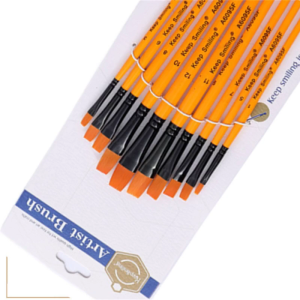 10Pcs Acrylic Brush SetNylon Hair Brushes for Oil Watercolor Painting Artist Kit Drawing Arts Crafts Supplies