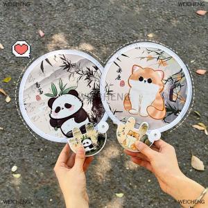[COD] WEICHENG Phim Hoạt Hình Di Động Gấp Fan Hâm Mộ Kawaii Sáng Tạo Có Thể Gập Lại Fan Hâm Mộ Mùa Hè Mát Mẻ Tay Bay Đĩa Túi Vải Fan Quà Tặng Cho Trẻ Em