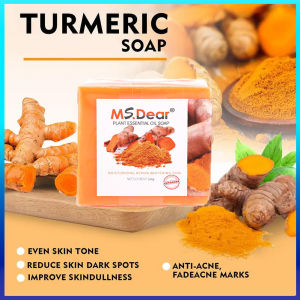 Turmeric Soap Bath Facial Deep Cleansing Anti Acne Whitening Remove Pimples Dark Spots Essential Oil Soap 100g