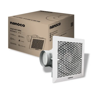 Quạt hút âm trần có ống dẫn Nanoco NCV1520-C 16W và NCV2020-C 18W dây đồng bạc đạn