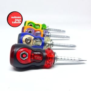 obeng cebol bolak balik / obeng 2 way mini / obeng plus minus pendek
