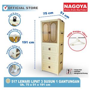 NAGOYA lemari lipat dengan gantungan 75cm
