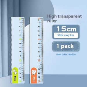 Lacepulse丨 M & G thước nhựa trong suốt với đường lượn sóng cho học sinh vẽ