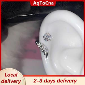 [COD] AqToCna Ship within 24 hours 2Pcs Versatile Exquisite Shiny Wing Ear Bone Nail For Women Fashion Personalized Piercing Earrings Jewelry Accessories Gifts