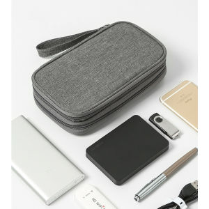 Túi phụ kiện công nghệ đựng pin sạc dự phòng điện thoại cáp sạc dây sạc usb máy tính bảng màu đen xám