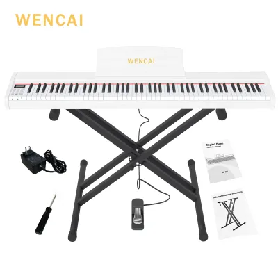 WENCAI Digital Piano With Stand 88 Keys Professional Wood Smart Portable Electric Piano Keyboard