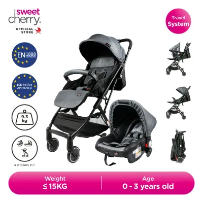 Sweet Cherry Lightweight Traveling System SC713 Arthur Stroller with Carseat