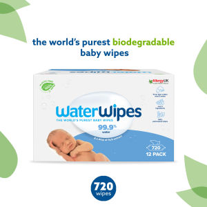 WATERWIPES Worlds Purest Baby Wipes - Original Mega Value Box 12x60pk (720 wipes) Bundle Deal - Fragrance-Free for Premature and Newborn Babies Sensitive & Eczema Prone Skin