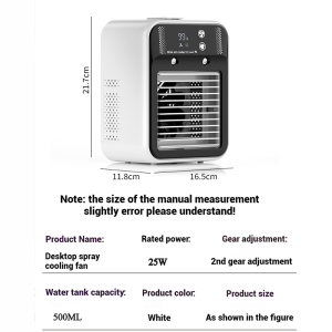 2025 500ML Mini Air Cooler Long battery Life Silent Spray Air Conditioner Fan Desktop Refrigeration Spray Refrigeration Fan 迷你冷风机