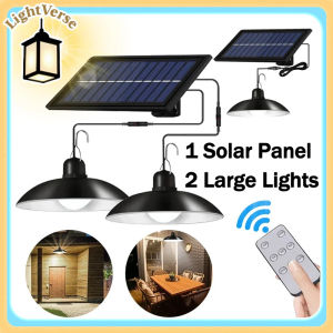 Solar Pendant Light 1 Drag 1/1 Drag 2 Led Solar Powered Lamp with Remote Control Chandelier Camping Outdoor Garden Hanging Light