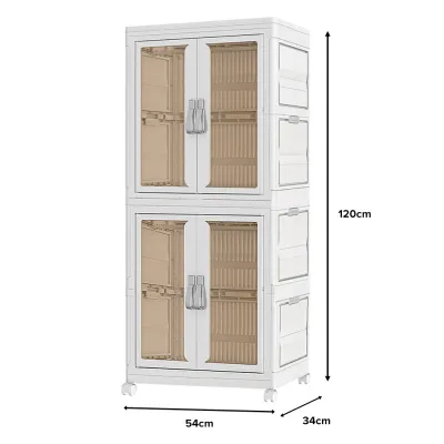(JIJI.SG) NARCISCO Foldable Wardrobe Cabinet / Stackable / Foldable / Moveable with Castors / Container