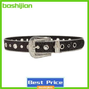 bashijian Shiny Rhinestone Wide Belt Ladies Dress Belt Adult Rhinestone Belt Dress Belt