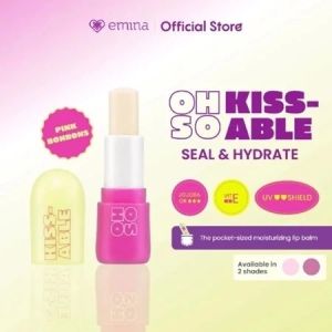 Emina Oh So Kissable Tinted Balm Stick 3.4 g - Ultra Moisturizing Lip Balm dengan UV filter Lip Balm Perawatan dan Pelembab Bibir
