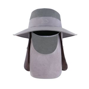 YINGXING UV Protection Summer Fisherman Cap Removable Neck Flap Quick Drying Bucket Hat Sunscreen Cap Waterproof Removable Visor Hat Outdoor Fishing