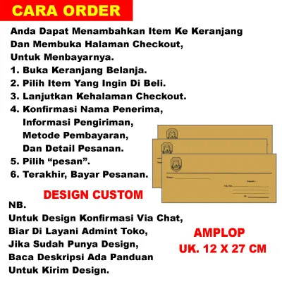 Amplop Putih Coklat Design Custom Satu Pack isi 100 Lembar
