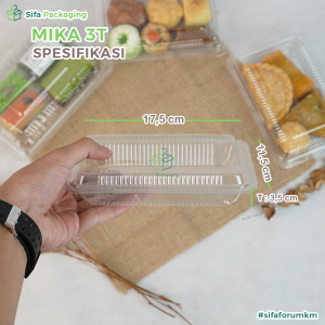 Mika Plastik 3C 3T 3GS Kotak Besar Isi 200 Pcs Mika Kue Basah Makanan Jajanan Pasar Kue Sus Lemper