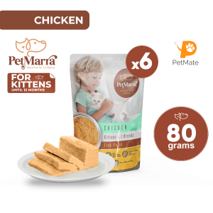 PetMarra Fine Pates Kitten Wet Food Pouch Until Ages 12 months old Chicken 80g BUNDLE OF 6 - PetMate