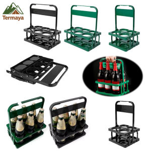 Termaya 4/6 Hole Beer Bottle Carrier Cup Foldable Reusable Drink Holder Durable Cup Organizer Bar Beverage Display Wine Rack